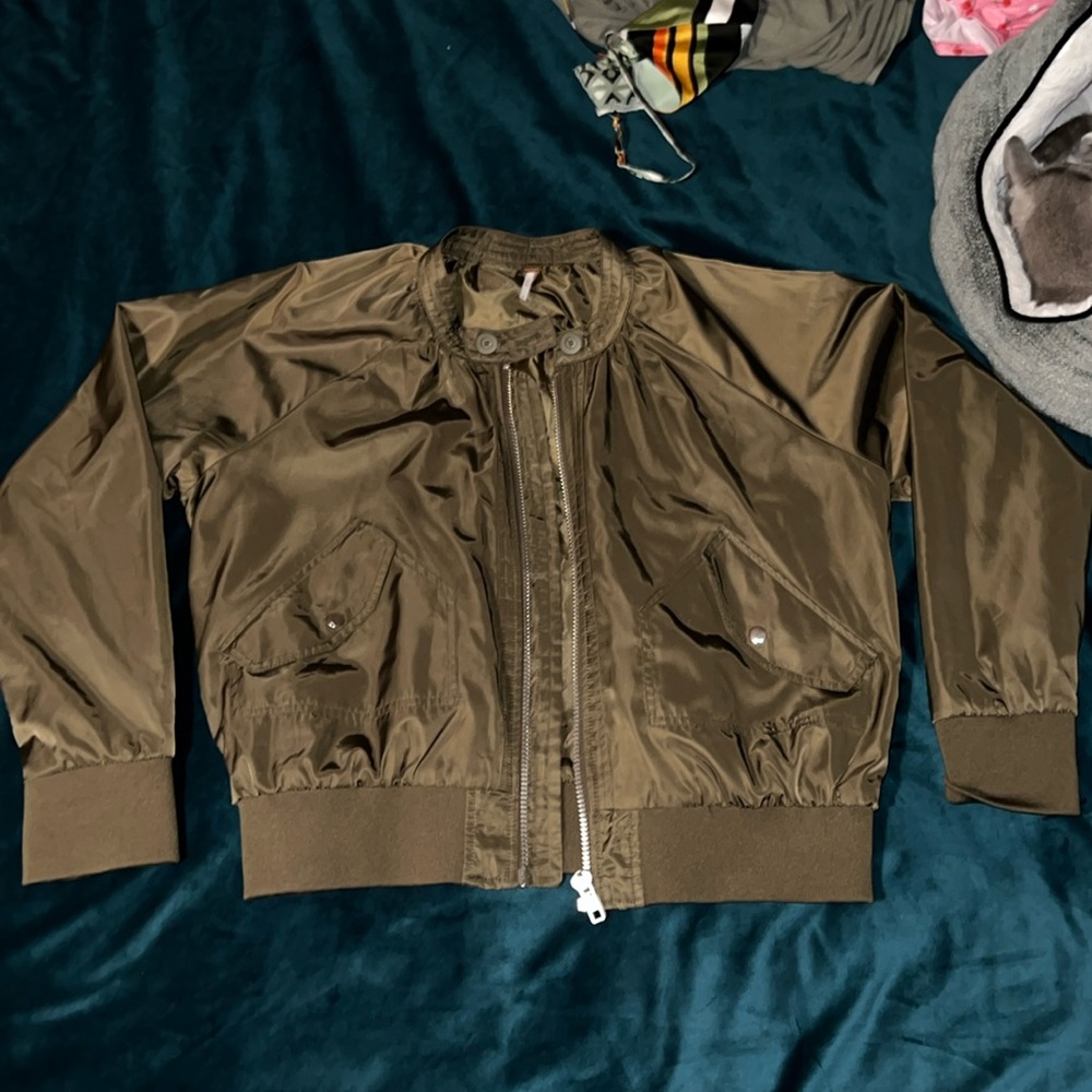 Free people green jacket size M Perfect condition